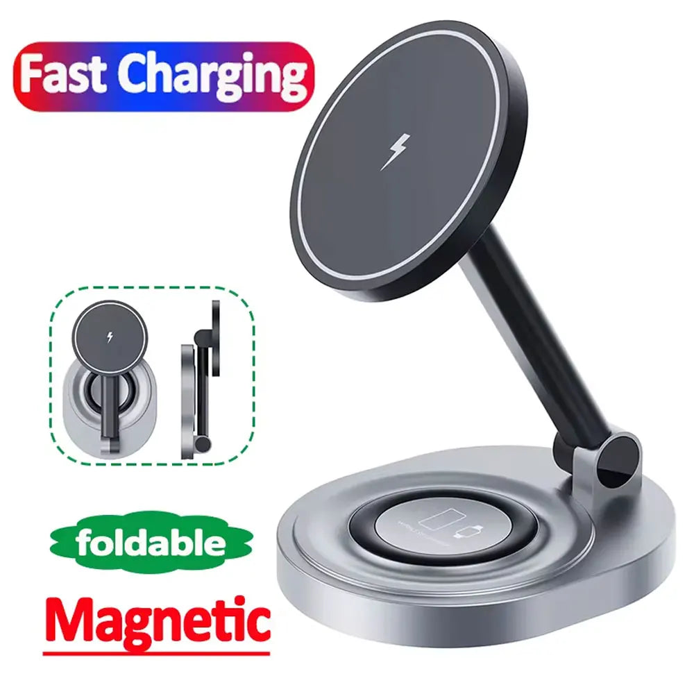 Magnetic wireless charger 3-in-1 adjustable folding