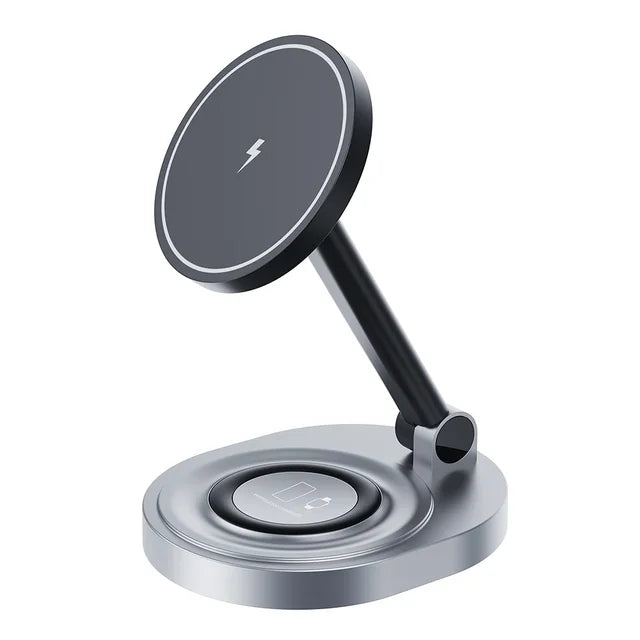 Magnetic wireless charger 3-in-1 adjustable folding